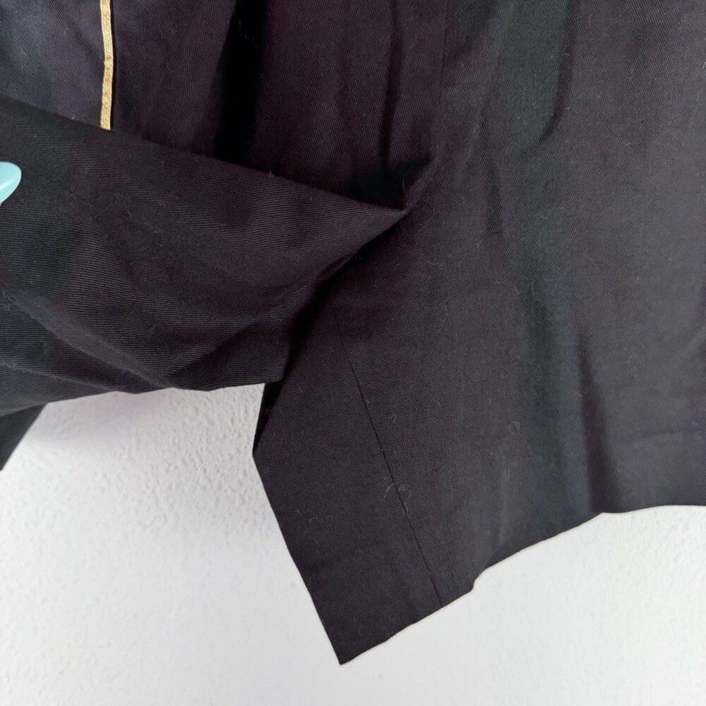 Vintage Black Gold Trim High Waisted Shorts Pleated Sailor Military Cargo Sz 10 - Picture 4 of 8
